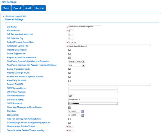 An image showing the site settings page after expanding general settings