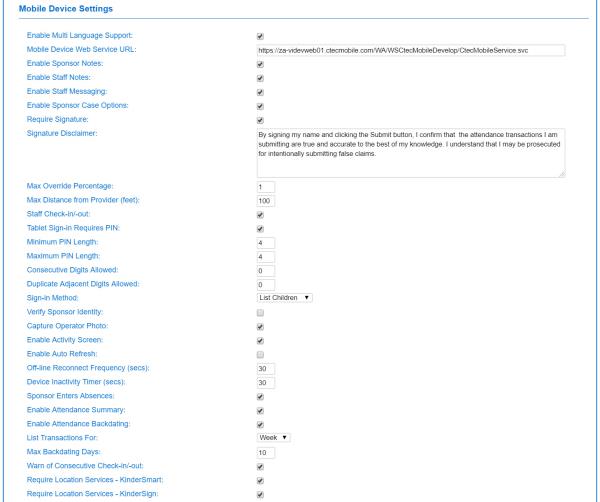 An image showing mobile device settings