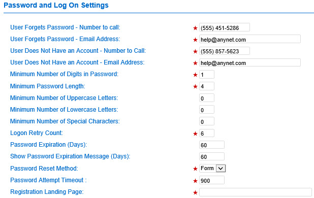 An image showing password and log on settings