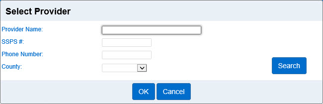 An image showing how to select a provider