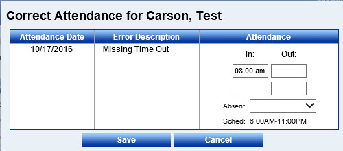 An image showing corrections being made on attendance records