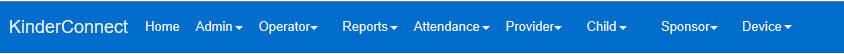 An image showing the KinderConnect navigation bar